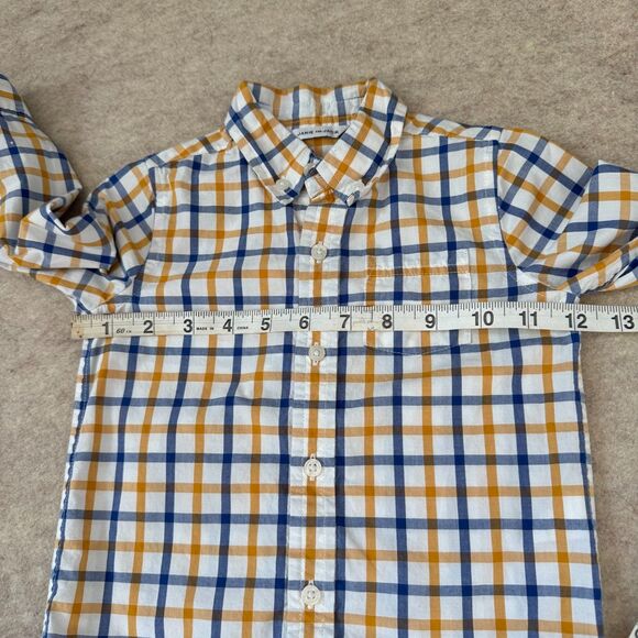 Janie and Jack plaid button-up 2 shirt bundle red yellow Kids 18–24M classic - Picture 14 of 16
